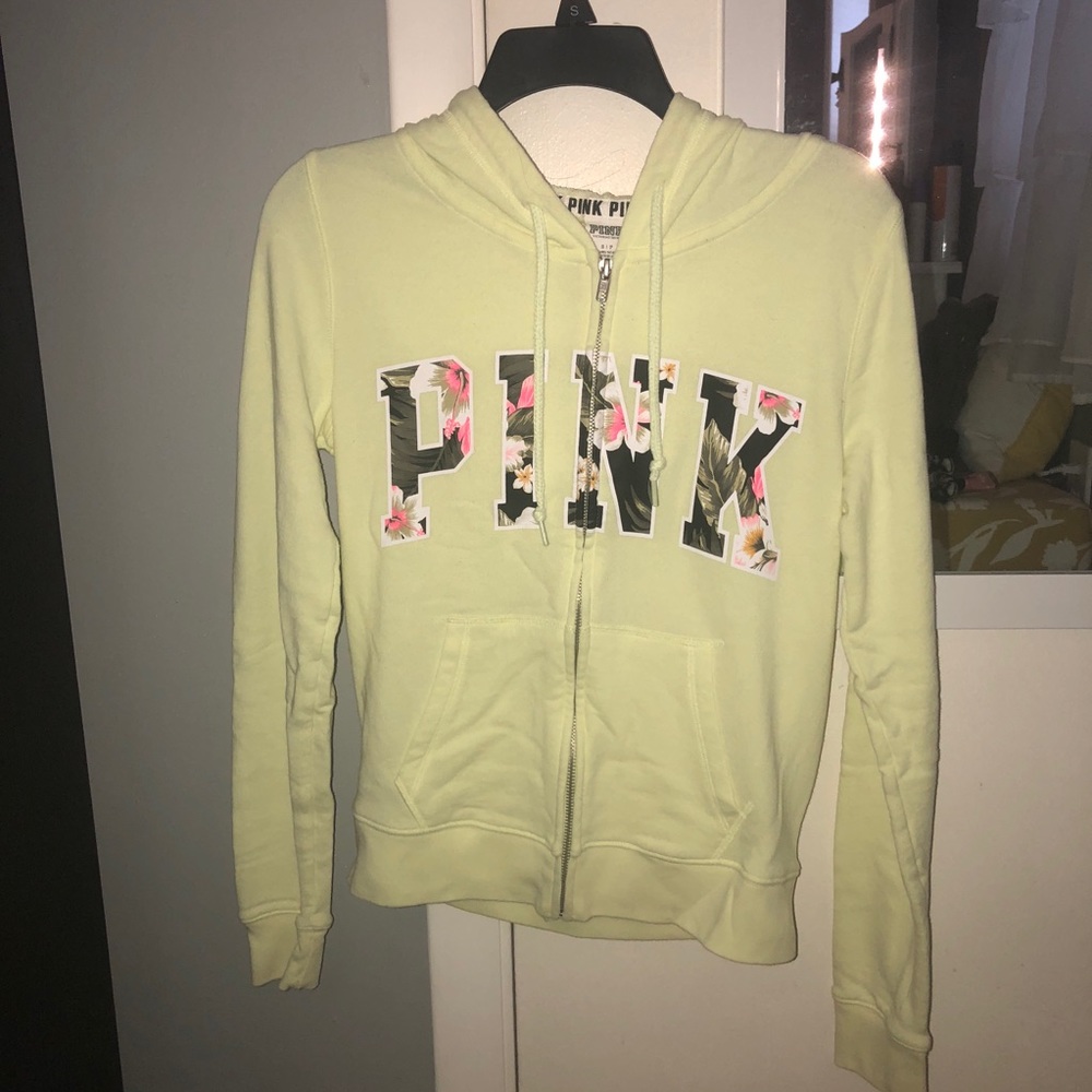 Yellow “Pink” Zip up Jacket